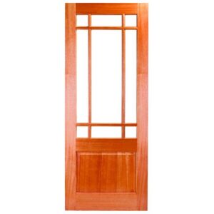 Meranti Veneer 9 Light Unglazed Happy Glass Door 813 x 2032mm